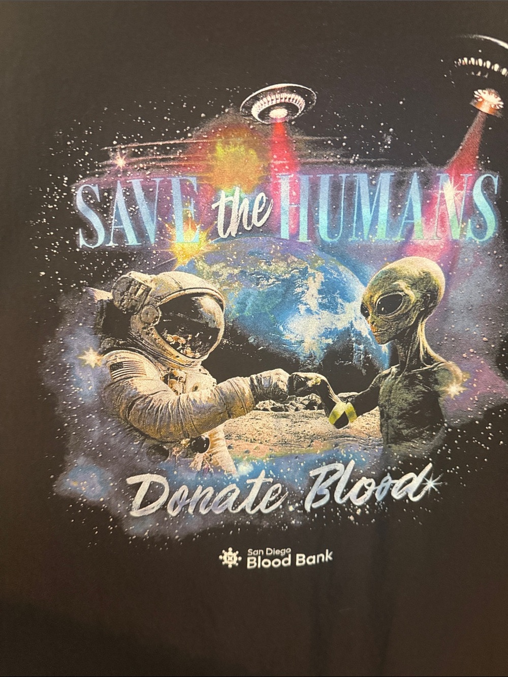 Save the Humans Donate Blood Graphic Tee - Black
